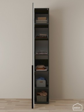 Шкаф с антресолью Linnea MHR-1A-2 2450х400х510 (Графит-М 11.1.25) в Коротчаево - korotchaevo.mebel24.online | фото 4