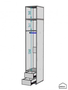 Шкаф с антресолью Linnea MHR-1A-3 2450х400х510 (Графит-М 11.1.25) в Коротчаево - korotchaevo.mebel24.online | фото 3