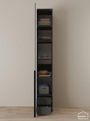 Шкаф с антресолью Linnea MHR-1A-4 2450х400х510 (Графит-М 11.1.25) в Коротчаево - korotchaevo.mebel24.online | фото 4