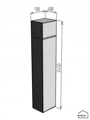 Шкаф с антресолью Linnea MHR-1POA-1 2450х400х510 (Белый-М 11.1.1) в Коротчаево - korotchaevo.mebel24.online | фото 2