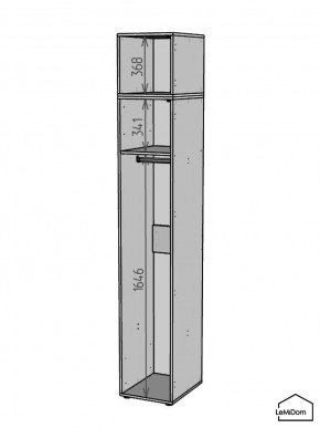 Шкаф с антресолью Linnea MHR-1POA-1 2450х400х510 (Белый-М 11.1.1) в Коротчаево - korotchaevo.mebel24.online | фото 3