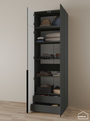 Шкаф с антресолью Linnea MHR-2A-3 2450х800х510 (Графит-М 11.1.25) в Коротчаево - korotchaevo.mebel24.online | фото 6