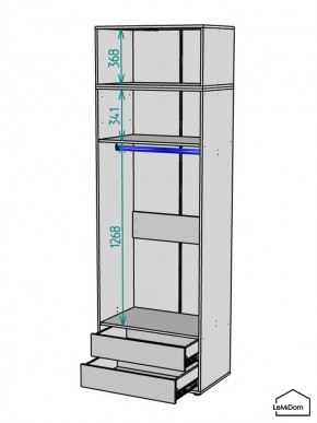 Шкаф с антресолью Linnea MHR-2POA-3 2450х800х510 (Белый-М 11.1.1) в Коротчаево - korotchaevo.mebel24.online | фото 3