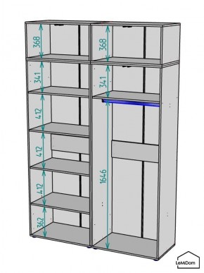 Шкаф с антресолью Linnea MHR-4A-1 2450х1600х510 (Белый-М 11.1.1) в Коротчаево - korotchaevo.mebel24.online | фото 3