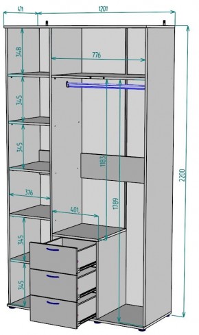 Шкаф с зеркалом Ольга H57_M в Коротчаево - korotchaevo.mebel24.online | фото 2