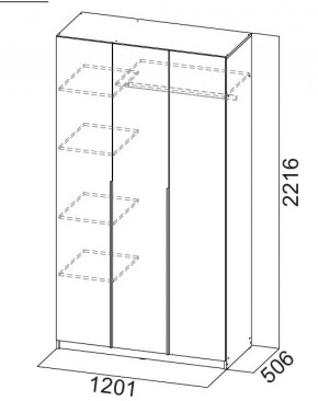 Шкаф ШК-5 (1200) Белый текстурный в Коротчаево - korotchaevo.mebel24.online | фото