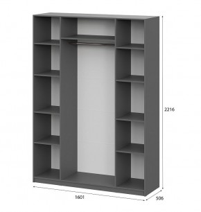 Шкаф ШК-5 (1600) Графит серый в Коротчаево - korotchaevo.mebel24.online | фото 5