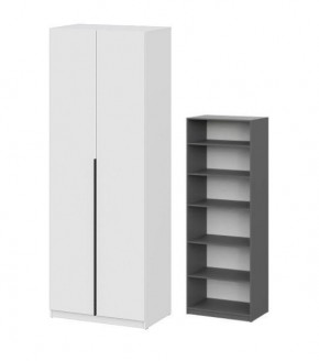 Шкаф ШК-5 + 4 полки (800) Белый текстурный в Коротчаево - korotchaevo.mebel24.online | фото 2
