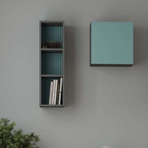 Шкаф Сириния навесной открытый серый графит/МДФ бриз в Коротчаево - korotchaevo.mebel24.online | фото 2