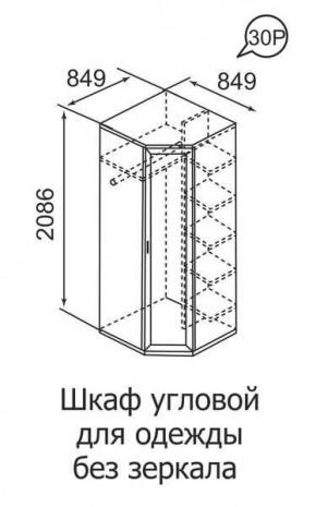 Шкаф угловой для одежды Ника-Люкс 30 без зеркал в Коротчаево - korotchaevo.mebel24.online | фото 3