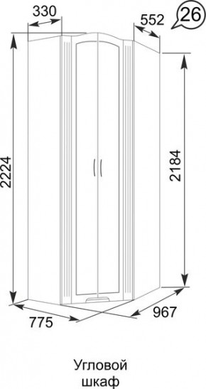 Шкаф угловой Виктория 26 в Коротчаево - korotchaevo.mebel24.online | фото 4