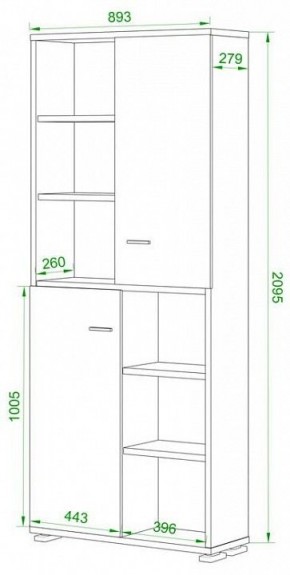 Шкаф-витрина Домино ПУ-30-2-ФС в Коротчаево - korotchaevo.mebel24.online | фото 2