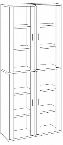 Шкаф-витрина Домино СУ(ш2в2)+4ФС в Коротчаево - korotchaevo.mebel24.online | фото 3