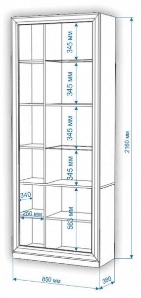 Шкаф-витрина Нобиле ШВтВ-ФСД-БЯН в Коротчаево - korotchaevo.mebel24.online | фото 3