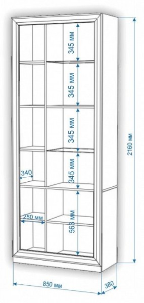 Шкаф-витрина Нобиле ШВтВ-ФСД-ФГК в Коротчаево - korotchaevo.mebel24.online | фото 3