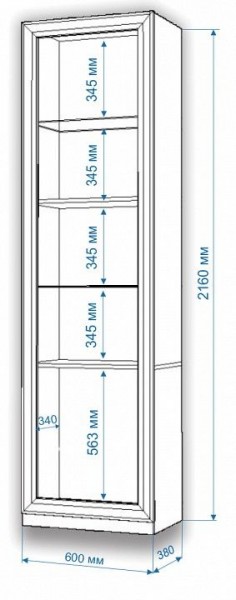 Шкаф-витрина Нобиле ВтВ-ФСД-БЯН в Коротчаево - korotchaevo.mebel24.online | фото 2