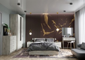 Спальня Гармония Дуб крафт серый/Дуб крафт белый в Коротчаево - korotchaevo.mebel24.online | фото 2