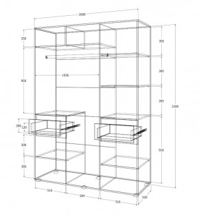 Спальный гарнитур Лиана (Дуб Крафт Белый/Графит) в Коротчаево - korotchaevo.mebel24.online | фото 14