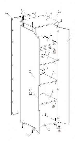 Спальный гарнитур "Лео" (модульный) в Коротчаево - korotchaevo.mebel24.online | фото 11