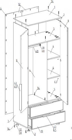 Спальный гарнитур "Лео" (модульный) в Коротчаево - korotchaevo.mebel24.online | фото 13