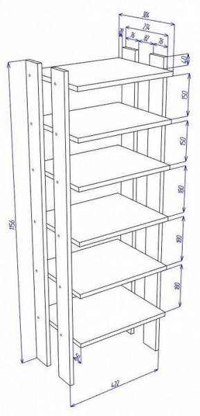 Стеллаж для обуви Cross СТЕЛ1 в Коротчаево - korotchaevo.mebel24.online | фото 3