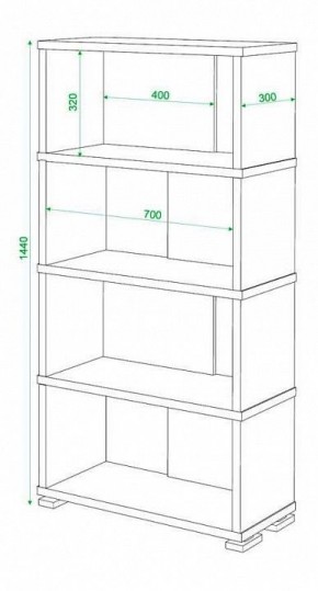 Стеллаж книжный Домино нельсон СБ-10_4 в Коротчаево - korotchaevo.mebel24.online | фото 2