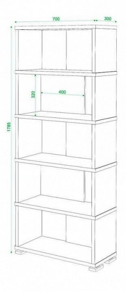 Стеллаж книжный Домино нельсон СБ-10_5 в Коротчаево - korotchaevo.mebel24.online | фото 2