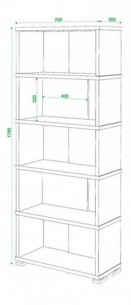 Стеллаж книжный Домино нельсон СБ-10_5 в Коротчаево - korotchaevo.mebel24.online | фото 3