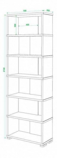 Стеллаж книжный Домино нельсон СБ-10_6 в Коротчаево - korotchaevo.mebel24.online | фото 3