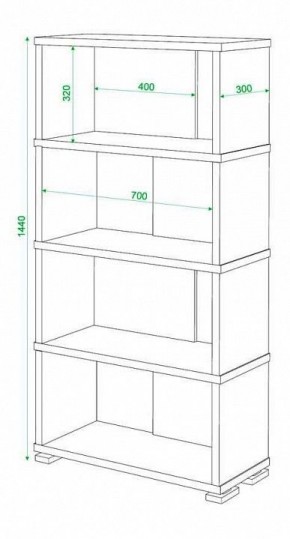 Стеллаж книжный Домино СБ-10_4 в Коротчаево - korotchaevo.mebel24.online | фото 2