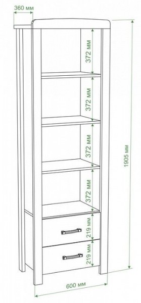 Стеллаж комбинированный Бартоло ВТД в Коротчаево - korotchaevo.mebel24.online | фото 2