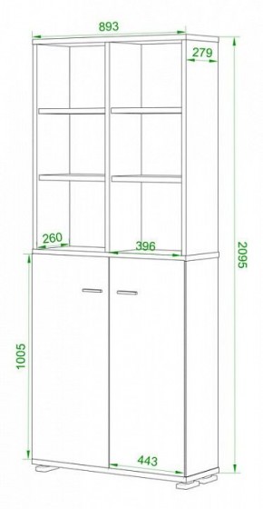 Стеллаж комбинированный Домино Лайт ПУ-30-4 в Коротчаево - korotchaevo.mebel24.online | фото 2