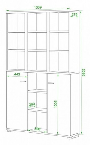 Стеллаж комбинированный Домино нельсон ПУ-40-6 в Коротчаево - korotchaevo.mebel24.online | фото 2