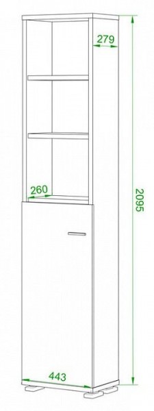 Стеллаж комбинированный Домино ПУ-20-2 в Коротчаево - korotchaevo.mebel24.online | фото 2