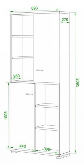 Стеллаж комбинированный Домино ПУ-30-2 в Коротчаево - korotchaevo.mebel24.online | фото 2