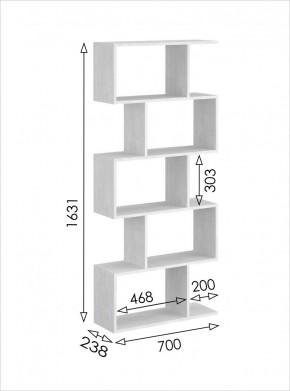 Стеллаж открытый мини 2 Вена в Коротчаево - korotchaevo.mebel24.online | фото 3