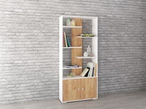 Стеллаж Ромео-4 дуб крафт золотой/белый в Коротчаево - korotchaevo.mebel24.online | фото