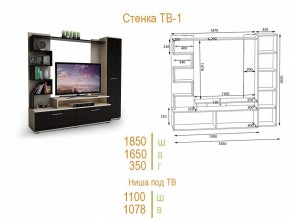 Стенка для гостиной ТВ-1 в Коротчаево - korotchaevo.mebel24.online | фото 2
