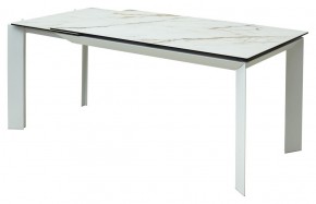 Стол CREMONA 180 KL-188 Контрастный мрамор матовый, итальянская керамика/ белый каркас, ®DISAUR в Коротчаево - korotchaevo.mebel24.online | фото 3