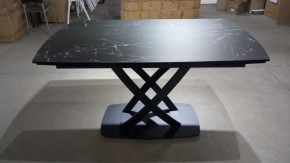 Стол FOGGIA 140 KL-116 Черный мрамор матовый, итальянская керамика/ черный каркас, ®DISAUR в Коротчаево - korotchaevo.mebel24.online | фото 2