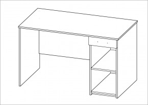 Стол КАСТОР письменный с одной тумбой и одним ящиком, цвет белый в Коротчаево - korotchaevo.mebel24.online | фото 2