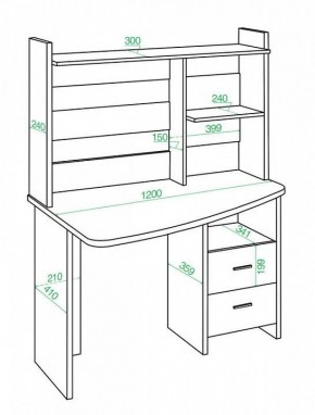 Стол компьютерный Домино Лайт СКЛ-Крл 120+НКЛ-120 в Коротчаево - korotchaevo.mebel24.online | фото 2