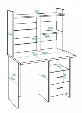 Стол компьютерный Домино Лайт СКЛ-Прям100+НКЛ-100 в Коротчаево - korotchaevo.mebel24.online | фото 2