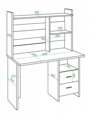 Стол компьютерный Домино Лайт СКЛ-Прям120+НКЛ-120 в Коротчаево - korotchaevo.mebel24.online | фото 3