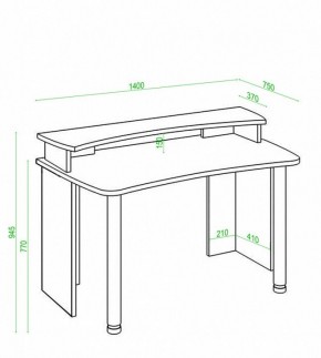 Стол компьютерный Домино Лайт СКЛ-Софт140+НКИЛ140 в Коротчаево - korotchaevo.mebel24.online | фото 3