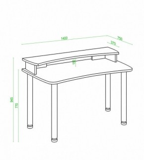 Стол компьютерный Домино Лайт СКЛ-Софт140МО+НКИЛ140 в Коротчаево - korotchaevo.mebel24.online | фото 3