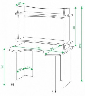 Стол компьютерный Домино lite СКЛ-Игр120 в Коротчаево - korotchaevo.mebel24.online | фото 2