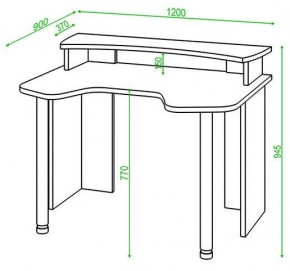 Стол компьютерный Домино Lite СКЛ-Игр120+НКИЛ120 в Коротчаево - korotchaevo.mebel24.online | фото 2