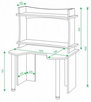 Стол компьютерный Домино Lite СКЛ-Игр120+НКИЛ120ВЛ в Коротчаево - korotchaevo.mebel24.online | фото 2