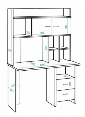 Стол компьютерный Домино Lite СКЛ-Прям120+НКЛХ-120 в Коротчаево - korotchaevo.mebel24.online | фото 2